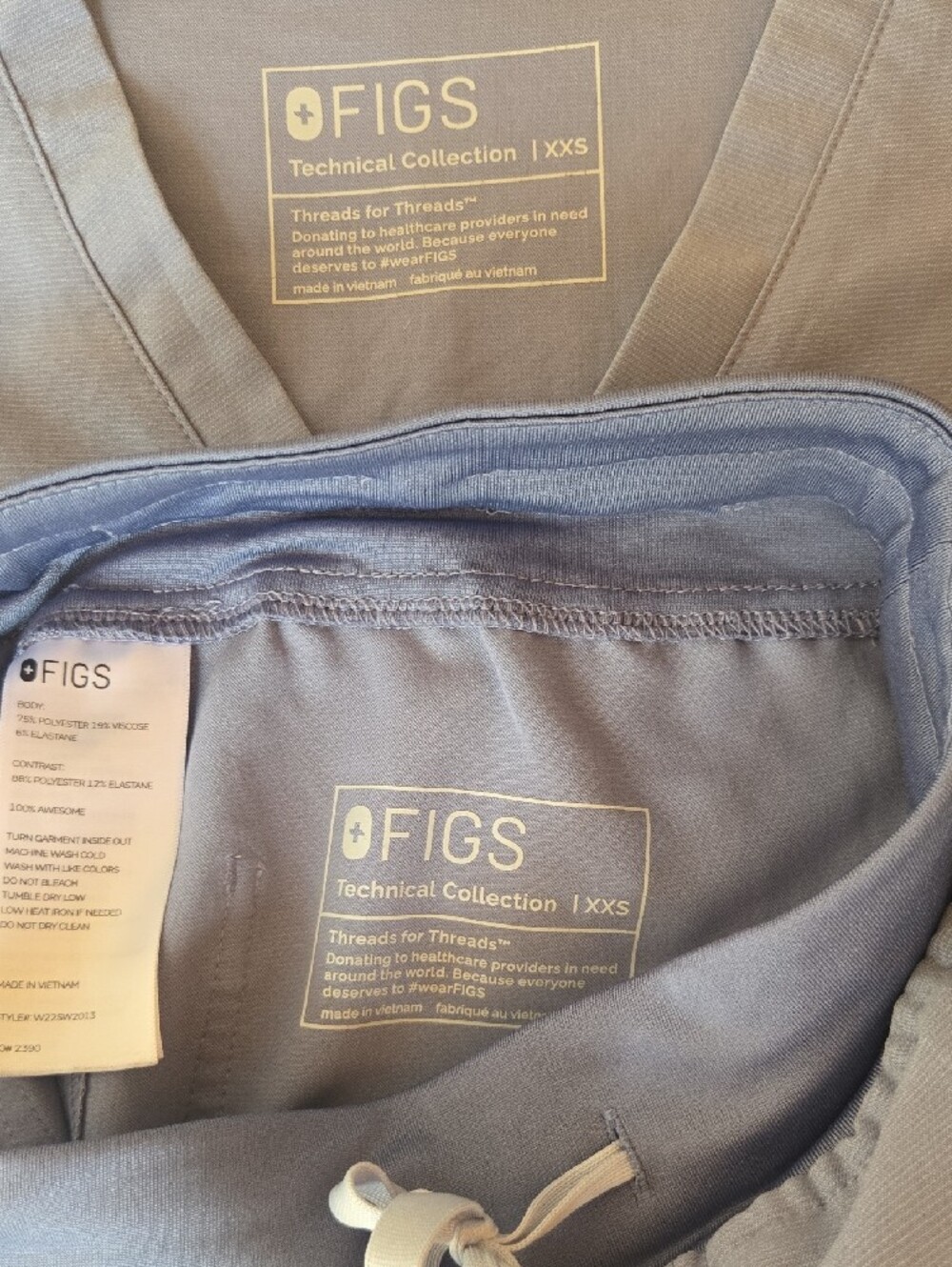 Figs Purpleish/ Gray scrub Top & Joggers Set - Picture 2 of 2